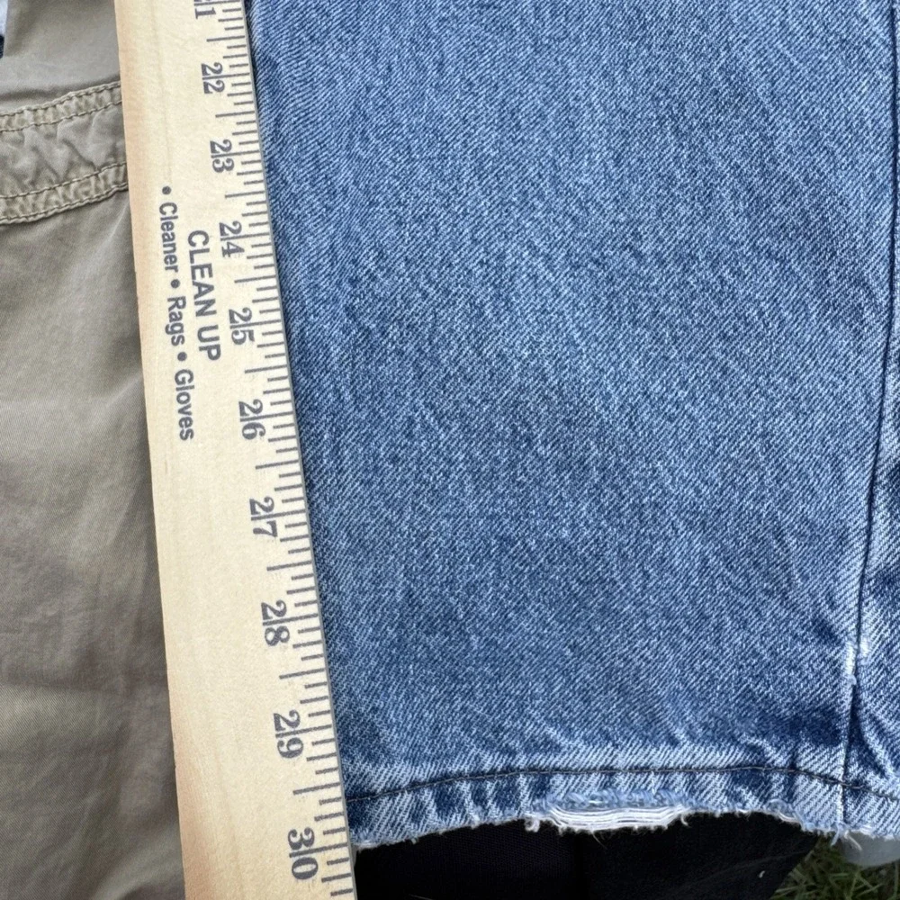 Vintage Lee Jeans Men 36x30 Light Wash Straight Leg Denim Distressed MadeUSA 90s - Picture 10 of 12